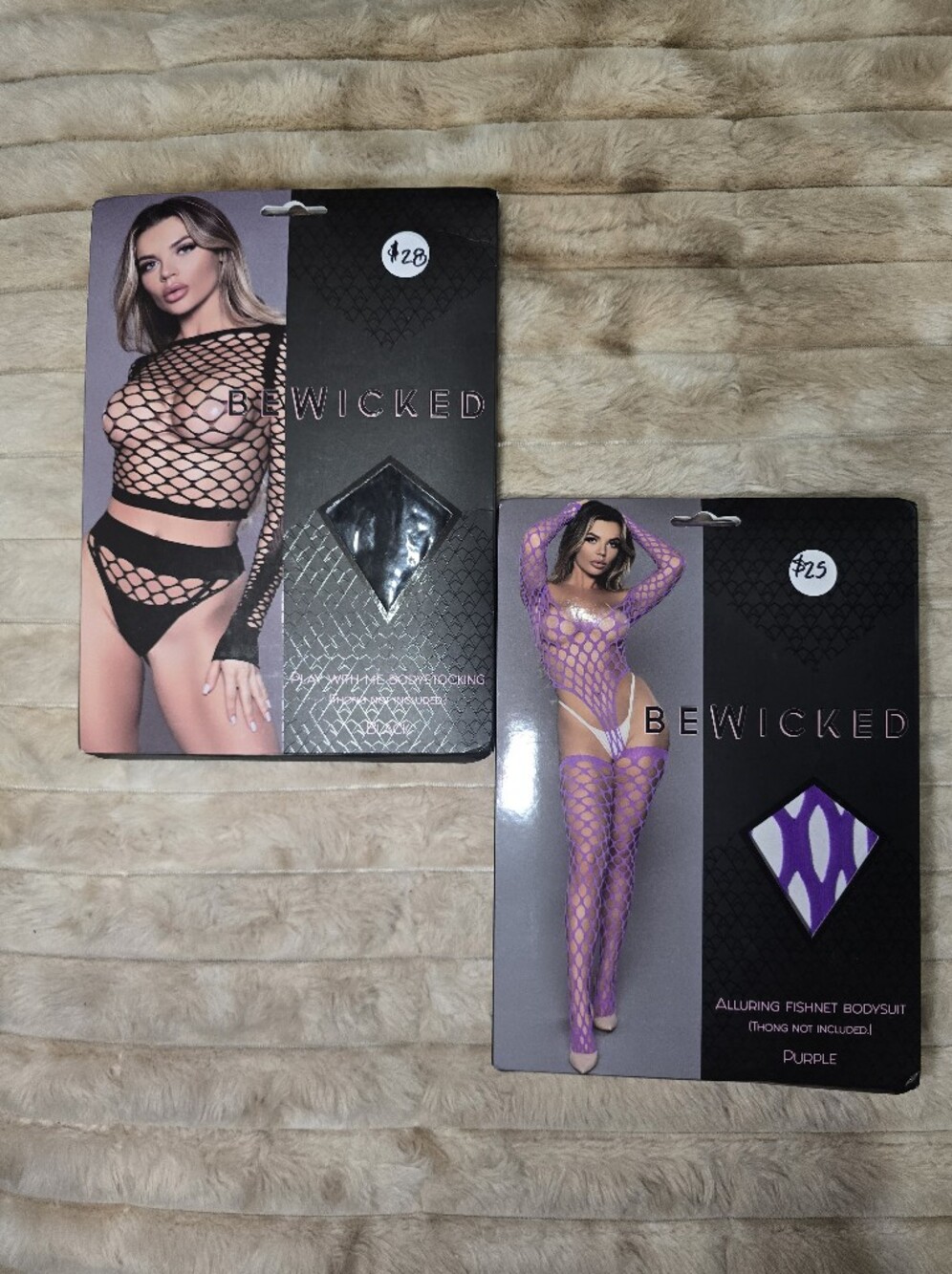 2 BeWicked Women's Fishnet Bodysuit - Purple And Black